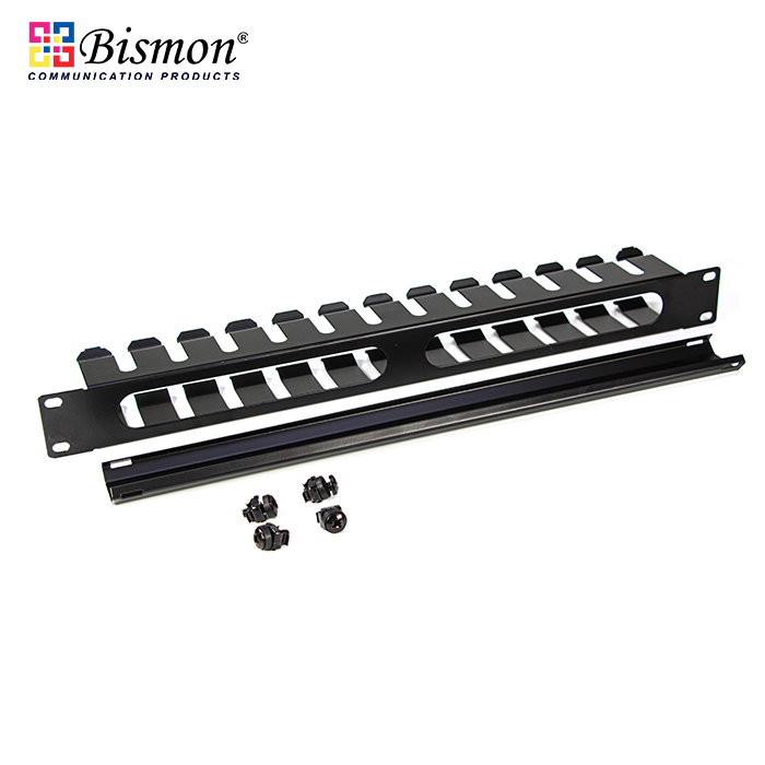Cable Management Panel with Cover-Black color (แผงจัดสายหน้าตู้ rack)